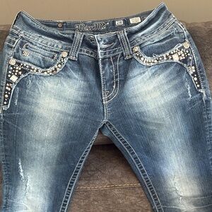 Miss Me Women's Boot Cut Jeans with Embellished Pockets